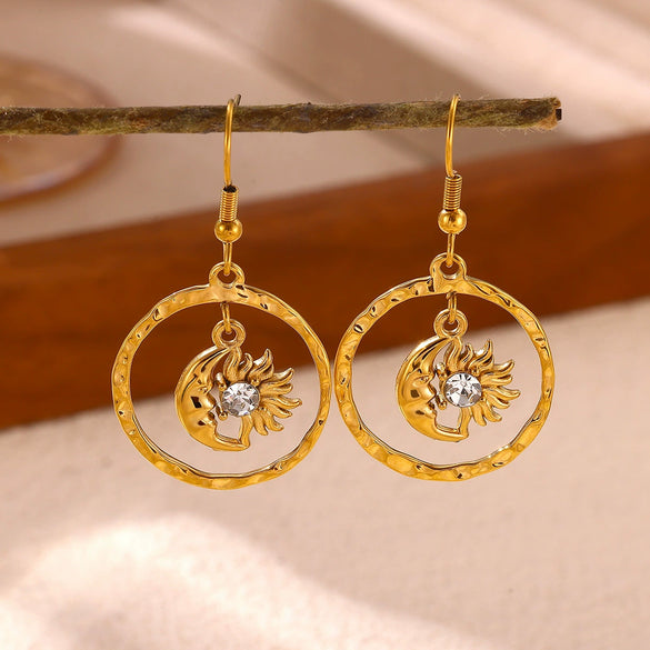 Gold Plated Stainless Steel Flower Drop Earrings For Women With Long Tassel Design Pearl And Zircon Accents Minimalist Style