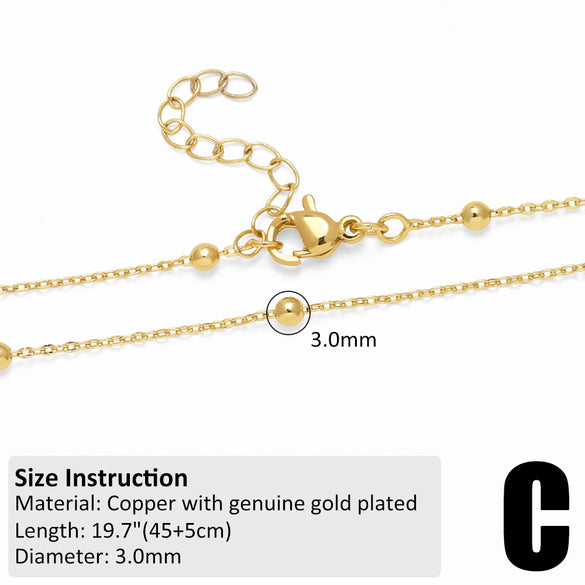 Gold Plated Stainless Steel Minimalist Geometric Necklace Chain Pendant Accessories With Electroplating