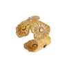 Gold Plated Stainless Steel Open Ring For Women With Rhinestone Flower Design Simple Elegant Non Fading Jewelry Accessory