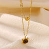 Gold Plated Stainless Steel Panda Pendant Necklace And Bracelet Set Retro Animal Jewelry With Layered Chain Design For Women