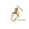 Gold Plated Stainless Steel Peace Dove Open Ring With Bird Wing Design Unisex Animal Jewelry