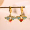 Gold Plated Stainless Steel Star Earrings With Rhinestone Sun Moon Heart Rose And Pearl Details For Women