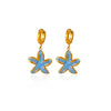 Gold Plated Stainless Steel Starfish Earrings With Enamel Detail Cute Niche Style Pendant Jewelry For Women And Men Wholesale