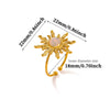 Gold Plated Stainless Steel Sunstone And Moonstone Open Ring Adjustable Unisex Jewelry With A Retro Natural Style