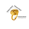 Gold Plated Stainless Steel Sunstone And Moonstone Open Ring Adjustable Unisex Jewelry With A Retro Natural Style