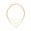 Gold Plated Stainless Steel Teardrop Pendant Chain Necklace Geometric Unisex Layered Jewelry