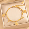 Gold Plated Titanium Steel Geometric Pendant Bracelet For Women With Hip Hop Inspired Temperament Style