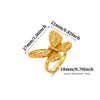 Gold Plated Zircon Butterfly And Flower Adjustable Open Ring Sweet Floral Unisex Fashion Jewelry