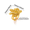 Gold Plated Zircon Butterfly And Flower Adjustable Open Ring Sweet Floral Unisex Fashion Jewelry