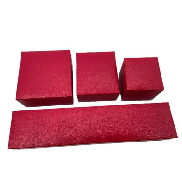 Gold Red Jewelry Box With Right Angle Grid Pattern Leatherfilled Paper And Plastic Box Embryo For Jewelry Packaging And Storage High Protective High Flexibility