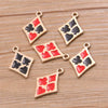 Gold Tone Electroplated Alloy Poker Pendant Charms For Diy Jewelry And Earring Making Accessories