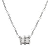 Gold Tone Electroplated Sterling Silver Necklace With Rhombus Pendant And Bead Chain For Women
