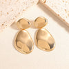 Gold Tone Geometric Statement Stud Earrings For Women Electroplated Iron Jewelry With Stainless Steel Ear Needles
