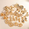 Gold Tone Geometric Statement Stud Earrings For Women Electroplated Iron Jewelry With Stainless Steel Ear Needles