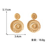 Gold Tone Geometric Statement Stud Earrings For Women Electroplated Iron Jewelry With Stainless Steel Ear Needles