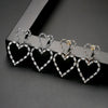 Gold Tone Hollow Double Heart Earrings With Zircon Inlay Electroplated Copper Women's Fashion Jewelry