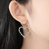 Gold Tone Hollow Double Heart Earrings With Zircon Inlay Electroplated Copper Women's Fashion Jewelry