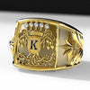 Gold Tone Metal K Shaped Ring With Electroplated Finish Punk Trendy Fashion Animal Style Unisex Jewelry