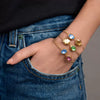 Gold Tone Plated Stainless Steel Geometric Layered Bracelet For Women Hypoallergenic Fashion Jewelry