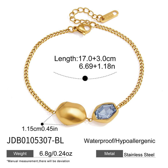 Gold Tone Plated Stainless Steel Geometric Layered Bracelet For Women Hypoallergenic Fashion Jewelry