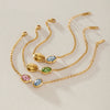 Gold Tone Plated Stainless Steel Geometric Layered Bracelet For Women Hypoallergenic Fashion Jewelry