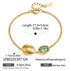 Gold Tone Plated Stainless Steel Geometric Layered Bracelet For Women Hypoallergenic Fashion Jewelry