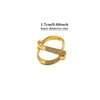 Goldplated Brass Geometric Ring With Synthetic Zircon Accents Twotone Twisted Open Band Adjustable Minimalist Jewelry For Women And Men