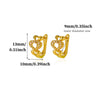 Goldplated Copper Heartshaped Zircon Earrings With Hollow Doubleheart Design Minimalist Clipon Women's Jewelry