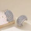 Goldplated Copper Hollowout Cshaped Statement Earrings For Women With Exaggerated Personalized Metal Design