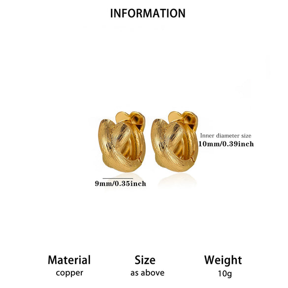 Goldplated Copper Hoop Earrings With Minimalist Geometric Letter Motifs Elegant Unisex Statement Jewelry For Wholesale