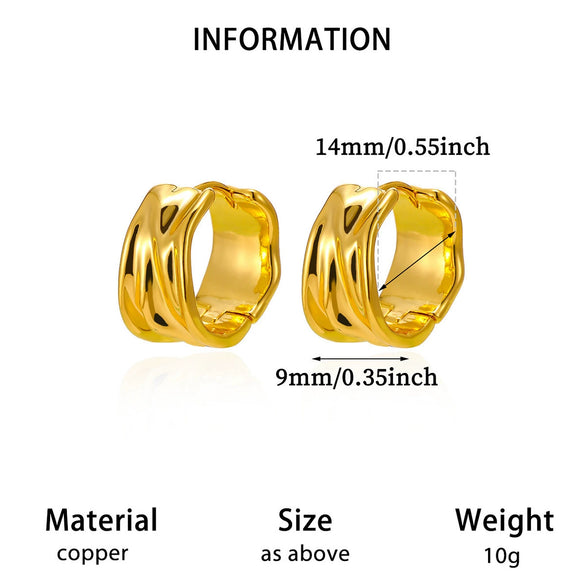 Goldplated Copper Hoop Earrings With Minimalist Geometric Letter Motifs Elegant Unisex Statement Jewelry For Wholesale