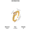 Goldplated Copper Zircon Geometric Wide Stripe Open Ring Exaggerated Minimalist Unisex Statement Jewelry