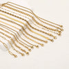 Goldplated Handmade Diy Trendy Bracelets With Snake Bone Chains Cuban Chains Bead Chains In Stainless Steel And Geometric Shape