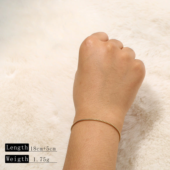 Goldplated Handmade Diy Trendy Bracelets With Snake Bone Chains Cuban Chains Bead Chains In Stainless Steel And Geometric Shape