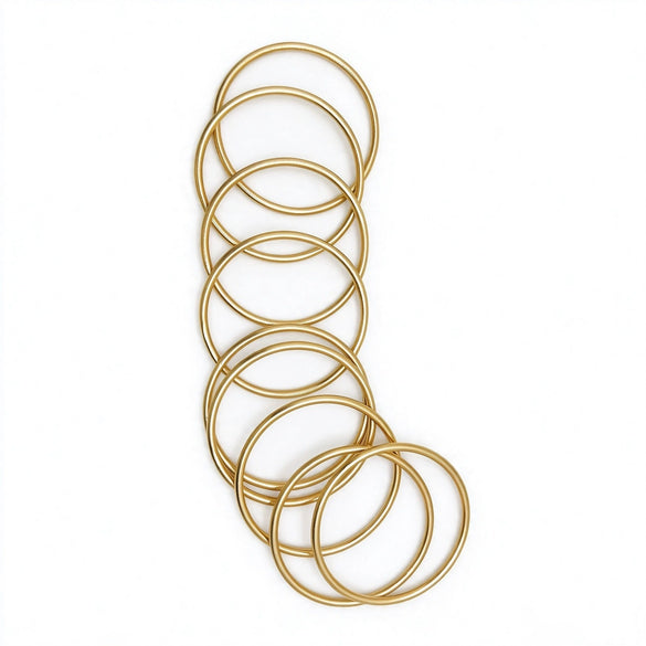 Goldplated Iron Geometric Circle Stackable Bracelet Set Slim Smooth Fashion Jewelry Accessories Wholesale
