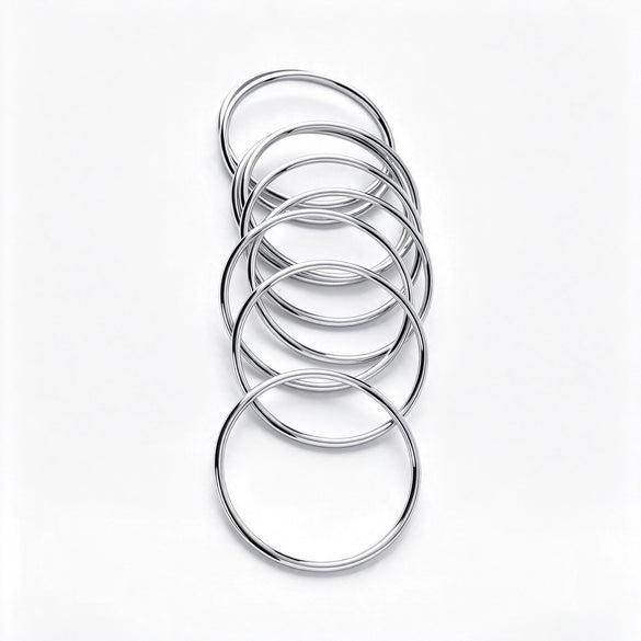Goldplated Iron Geometric Circle Stackable Bracelet Set Slim Smooth Fashion Jewelry Accessories Wholesale