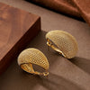 Goldplated Metal Dropshaped Geometric Ear Cuff Earrings For Women Personalized Minimalist Fashion Jewelry