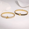 Goldplated Stainless Steel Bracelet With Heart And Crab Designs Dripeffect Finish And Colorfast Plated Craftsmanship