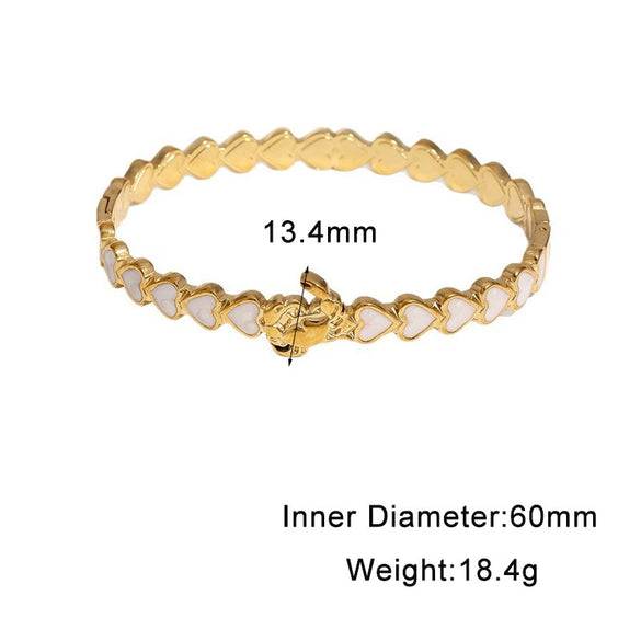 Goldplated Stainless Steel Bracelet With Heart And Crab Designs Dripeffect Finish And Colorfast Plated Craftsmanship
