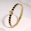 Goldplated Stainless Steel Bracelet With Heart And Crab Designs Dripeffect Finish And Colorfast Plated Craftsmanship