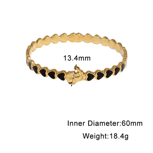Goldplated Stainless Steel Bracelet With Heart And Crab Designs Dripeffect Finish And Colorfast Plated Craftsmanship