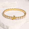 Goldplated Stainless Steel Bracelet With Heart And Crab Designs Dripeffect Finish And Colorfast Plated Craftsmanship
