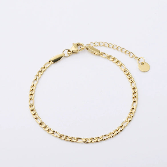Goldplated Stainless Steel Geometric Cuban Anklet And Bracelet Hand Jewelry For Unisex With Ins Cold Style