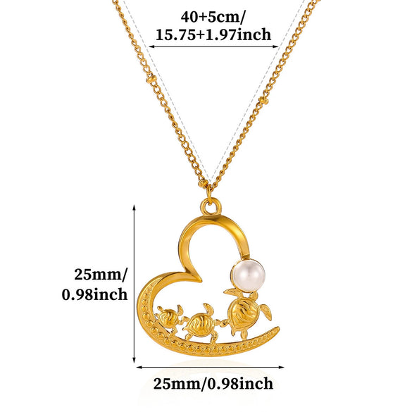 Goldplated Stainless Steel Oceaninspired Turtle Pendant Earrings And Geometric Animal Jewelry Set For Women