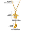 Goldplated Stainless Steel Oceaninspired Turtle Pendant Earrings And Geometric Animal Jewelry Set For Women