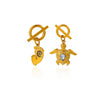 Goldplated Stainless Steel Oceaninspired Turtle Pendant Earrings And Geometric Animal Jewelry Set For Women