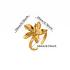 Goldplated Stainless Steel Open Doublelayer Flower Ring With Bright Zircon Details For Women