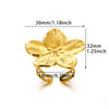 Goldplated Stainless Steel Open Doublelayer Flower Ring With Bright Zircon Details For Women