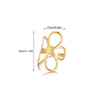 Goldplated Stainless Steel Open Doublelayer Flower Ring With Bright Zircon Details For Women