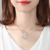 Goldtone Copper Leaf Pendant Necklace With Zircon Inlay Wheat Ear Branch Design And Ochain For Women